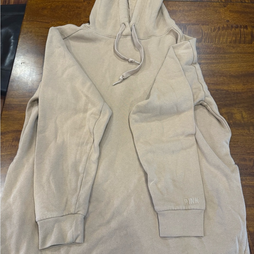 PINK Victoria's Secret Tan Sweater with Hood